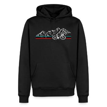 Vélo de vélo de course design - Sweat à capuche Premium bio Homme - noir - Devant - Nico (187cm)