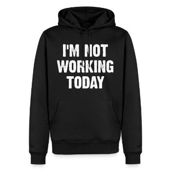 Je ne travaille pas aujourd’hui - Sweat à capuche Premium bio Homme - noir - Devant - Nico (187cm)
