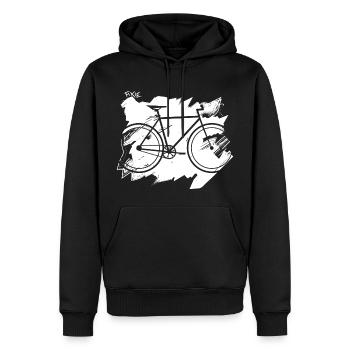 Vélo Velo Fixie - Sweat à capuche Premium bio Homme - noir - Devant - Nico (187cm)
