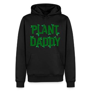 Papa des plantes - Sweat à capuche Premium bio Homme - noir - Devant - Nico (187cm)