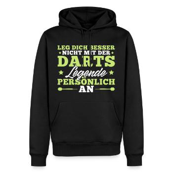 Dartsport Lustiger Spruch Dart Spieler - Männer Premium Bio Hoodie - Schwarz - Vorne - Nico (187cm)