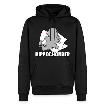 Hippochonder - Männer Premium Bio Hoodie - Schwarz - Vorne - Nico (187cm)