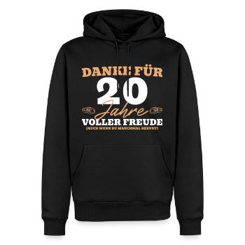 20. Hochzeitstag Mann Porzellanhochzeit - Männer Premium Bio Hoodie - Schwarz - Vorne - Nico (187cm)