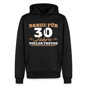 30. Hochzeitstag Mann Perlenhochzeit - Männer Premium Bio Hoodie - Schwarz - Vorne - Nico (187cm)