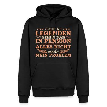 Pensionär 2025 Legende Beamter in Pension - Männer Premium Bio Hoodie - Schwarz - Vorne - Nico (187cm)