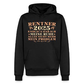 Rentner 2025 Endlich hab ich meine Ruhe - Männer Premium Bio Hoodie - Schwarz - Vorne - Nico (187cm)
