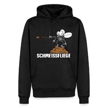 Schmeissfliege - Männer Premium Bio Hoodie - Schwarz - Vorne - Nico (187cm)