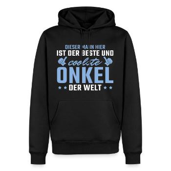 Bester und coolster Onkel - Männer Premium Bio Hoodie - Schwarz - Vorne - Nico (187cm)