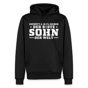 Bester Sohn der Welt Geschenk - Männer Premium Bio Hoodie - Schwarz - Vorne - Nico (187cm)