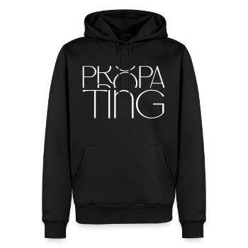 Argot humoristique britannique - Propa Ting - Sweat à capuche Premium bio Homme - noir - Devant - Nico (187cm)