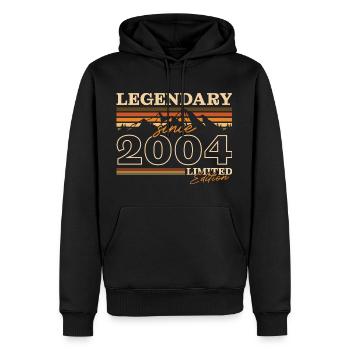 Vintage 20. Geburtstag Berge Jahrgang 2004 - Männer Premium Bio Hoodie - Schwarz - Vorne - Nico (187cm)