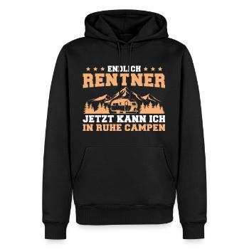 Rentner Jetzt kann ich in Ruhe Campen - Männer Premium Bio Hoodie - Schwarz - Vorne - Nico (187cm)