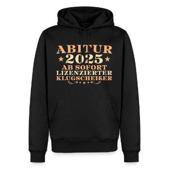 Abitur 2025 Abschluss bestanden Abiturient - Männer Premium Bio Hoodie - Schwarz - Vorne - Nico (187cm)