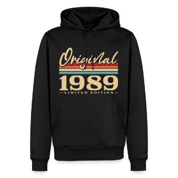 Original 1989 Jahrgang Vintage Geburtstag Geschenk - Männer Premium Bio Hoodie - Schwarz - Vorne - Nico (187cm)