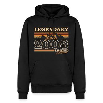 Vintage 16. Geburtstag Berge Jahrgang 2008 - Männer Premium Bio Hoodie - Schwarz - Vorne - Nico (187cm)