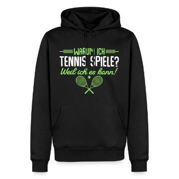 Tennis Weil ich es kann Tennisspielerin - Männer Premium Bio Hoodie - Schwarz - Vorne - Nico (187cm)