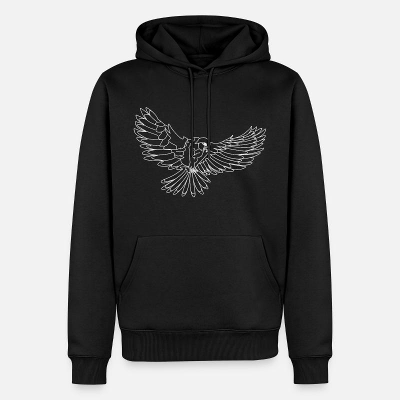 Ein Raubvogel - Männer Premium Bio Hoodie - Schwarz