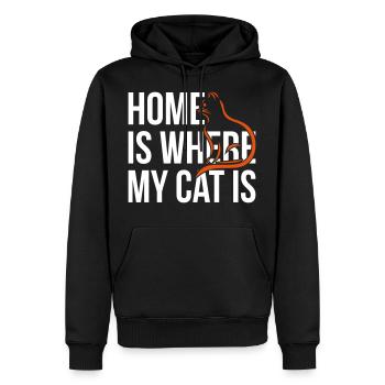 Home Is Where My Cat Is - Sweat à capuche Premium bio Homme - noir - Devant - Nico (187cm)