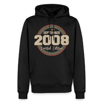 September 2008 Geburtstagsgeschenk 2008 - Männer Premium Bio Hoodie - Schwarz - Vorne - Nico (187cm)