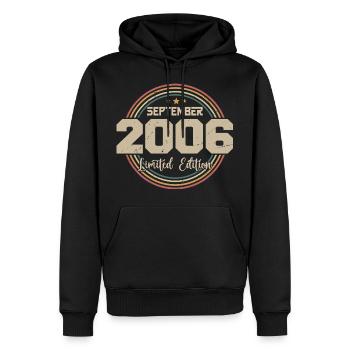 September 2006 Geburtstagsgeschenk 2006 - Männer Premium Bio Hoodie - Schwarz - Vorne - Nico (187cm)