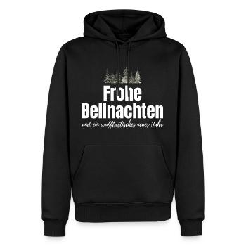 Hund Hunde Weihnachten - lustiger Weihnachtsspruch - Männer Premium Bio Hoodie - Schwarz - Vorne - Nico (187cm)