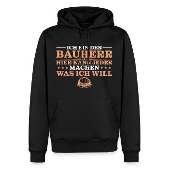 Hausbau Richtfest Bauleiter Bauherr - Männer Premium Bio Hoodie - Schwarz - Vorne - Nico (187cm)