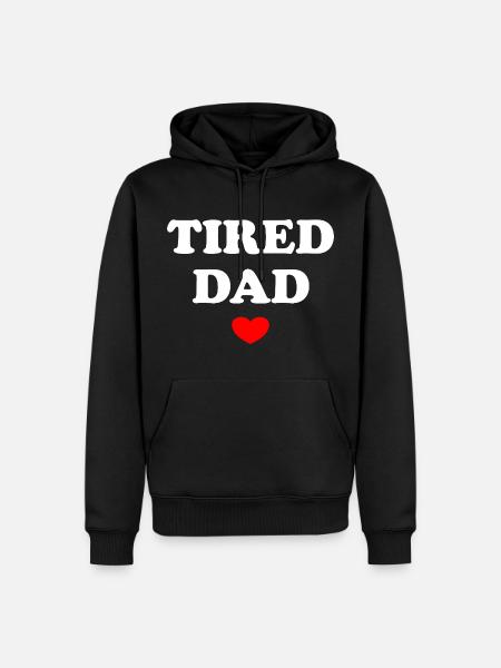 Tired Dad - Männer Premium Bio Hoodie - Schwarz