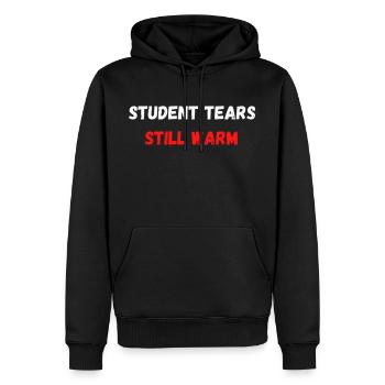Student tears still warm - Männer Premium Bio Hoodie - Schwarz - Vorne - Nico (187cm)