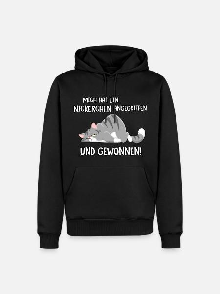Mich hat ein Nickerchen angegriffen - Männer Premium Bio Hoodie - Schwarz