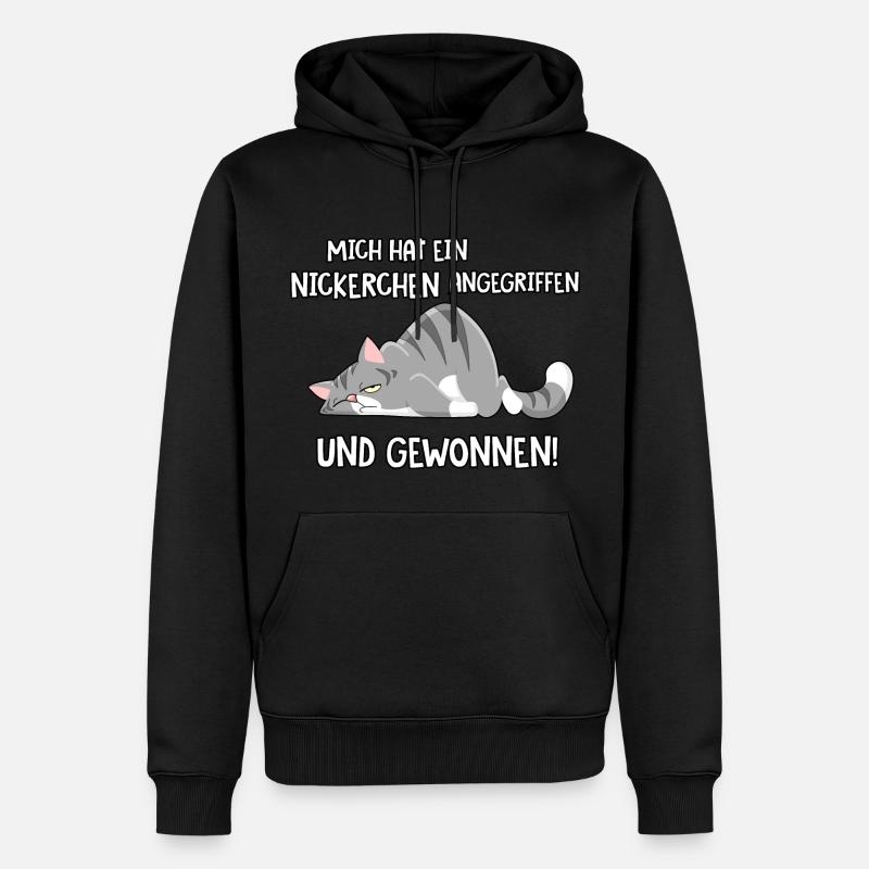 Mich hat ein Nickerchen angegriffen - Männer Premium Bio Hoodie - Schwarz