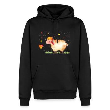 Schäfchen - Männer Premium Bio Hoodie - Schwarz - Vorne - Nico (187cm)