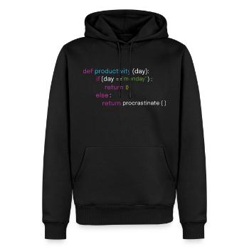 Conception amusante d’assemblage et de codage - Sweat à capuche Premium bio Homme - noir - Devant - Nico (187cm)