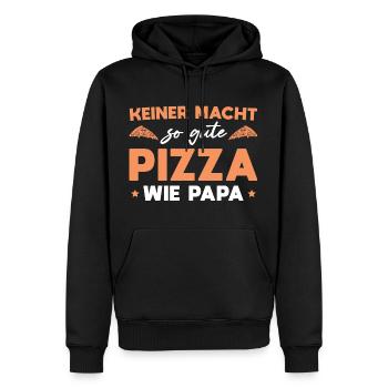 Papa Vatertag Pizzabäcker Vater Geschenk - Männer Premium Bio Hoodie - Schwarz - Vorne - Nico (187cm)