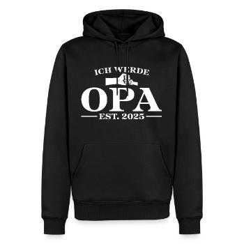 Ich werde Opa 2025 - Männer Premium Bio Hoodie - Schwarz - Vorne - Nico (187cm)