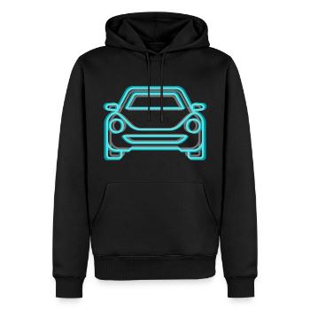 Auto blau - Männer Premium Bio Hoodie - Schwarz - Vorne - Nico (187cm)
