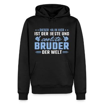 Bester und coolster Bruder Geschenk - Männer Premium Bio Hoodie - Schwarz - Vorne - Nico (187cm)