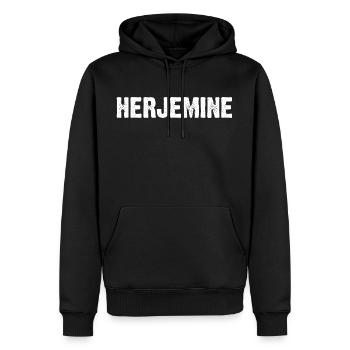 Herjemine - Männer Premium Bio Hoodie - Schwarz - Vorne - Nico (187cm)