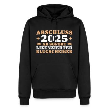 Abschluss bestanden 2025 Realschule - Männer Premium Bio Hoodie - Schwarz - Vorne - Nico (187cm)