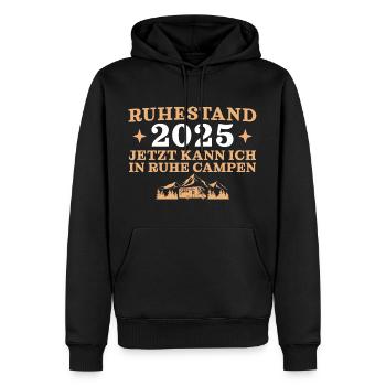 Ruhestand 2025 In Ruhe Camping - Männer Premium Bio Hoodie - Schwarz - Vorne - Nico (187cm)