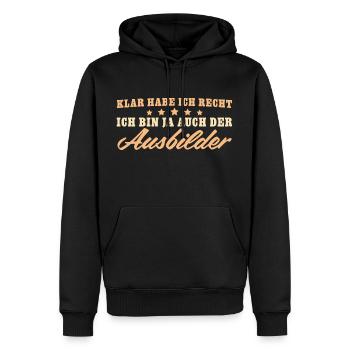 Anleiter Klar habe ich recht Ausbilder - Männer Premium Bio Hoodie - Schwarz - Vorne - Nico (187cm)