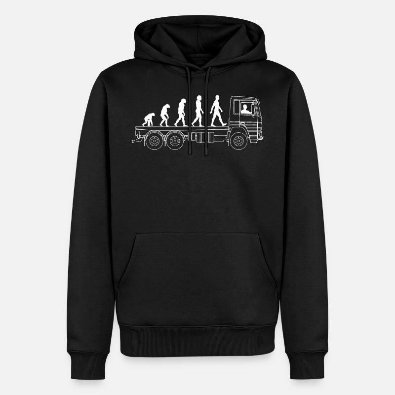 Camion routier evolution - Sweat à capuche Premium bio Homme - noir