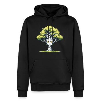 Dieu de l’arbre cool - Sweat à capuche Premium bio Homme - noir - Devant - Nico (187cm)