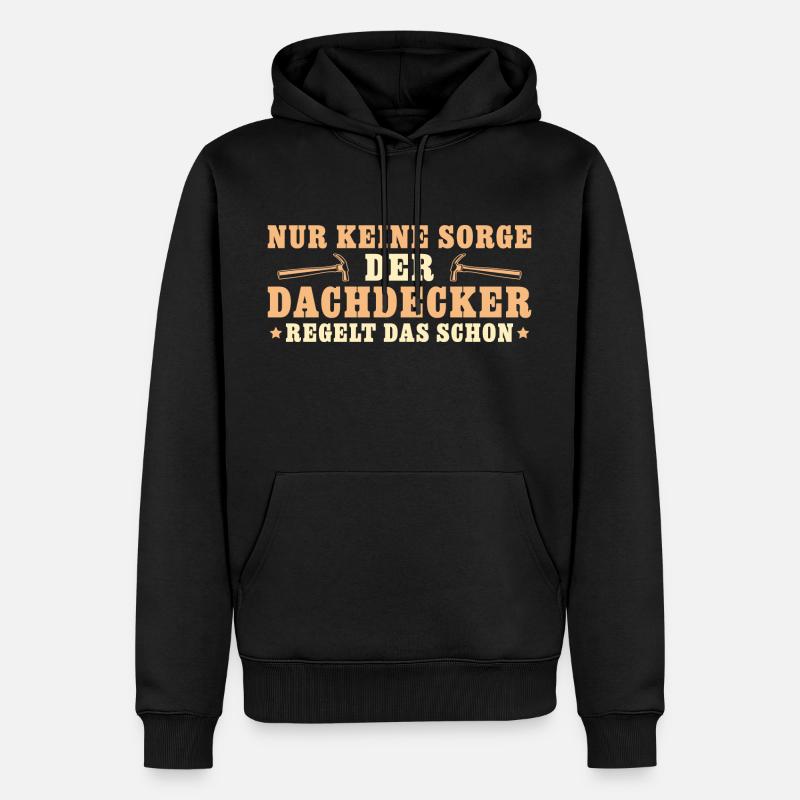 Dachklempner regelt das schon Dachdecker - Männer Premium Bio Hoodie - Schwarz