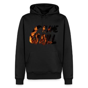 Flame Grill Fire Lettering BBQ Design - Men’s Premium Organic Hoodie - black - Front - Nico (187cm)