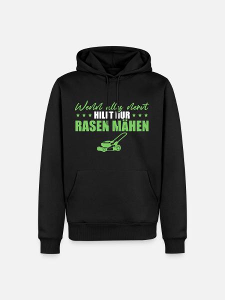 Rasen mähen Hobbygärtner Geschenk - Männer Premium Bio Hoodie - Schwarz