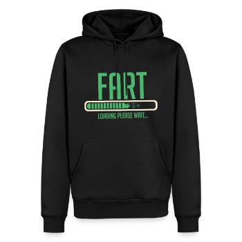 FART LOADING - Männer Premium Bio Hoodie - Schwarz - Vorne - Nico (187cm)