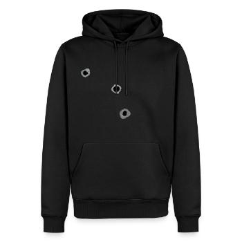 Bullet holes design as a vector - Men’s Premium Organic Hoodie - black - Front - Nico (187cm)