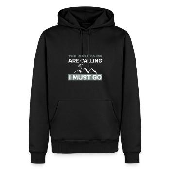 Les montagnes appellent - je dois y aller - Sweat à capuche Premium bio Homme - noir - Devant - Nico (187cm)