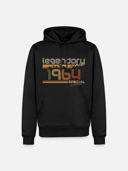 Retro 1964 geboren Vintage Geburtstag - Männer Premium Bio Hoodie - Schwarz