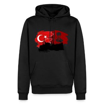 Atatürk Unterschrift Mustafa Kemal Atatürk Türkei - Männer Premium Bio Hoodie - Schwarz - Vorne - Nico (187cm)